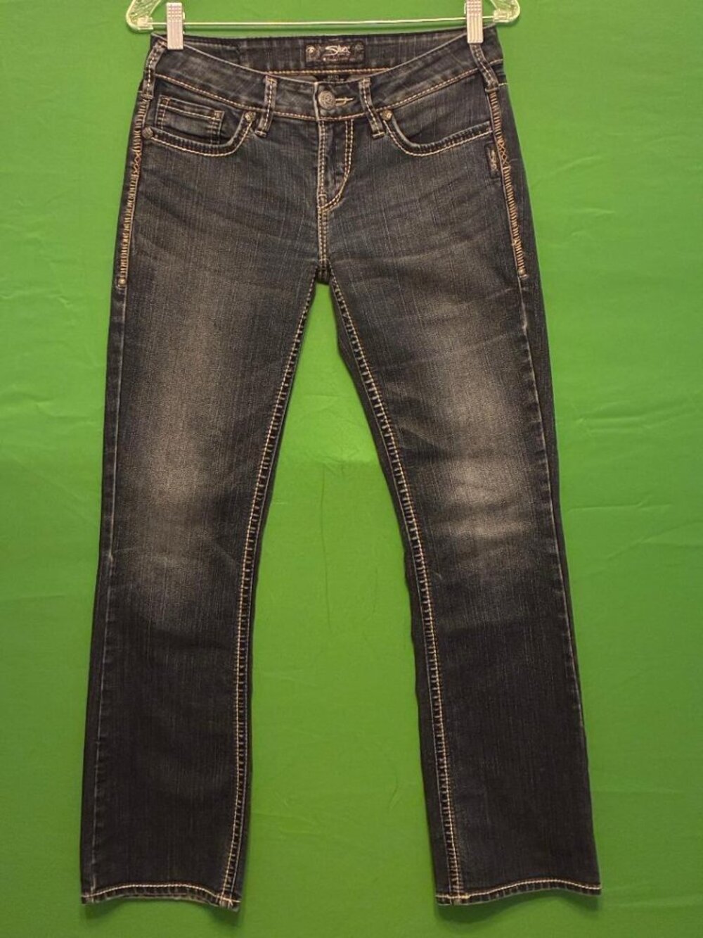 Silver Aiko Bootcut Women's Jeans Size 28 Blue Denim 28X33 Flex Stretch